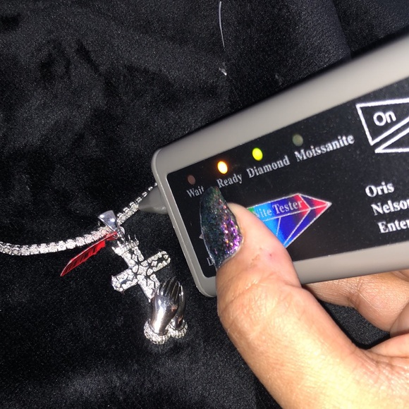 Real diamond cross and tennis chain set necklace huge sale best gift only 1 left - Picture 5 of 6